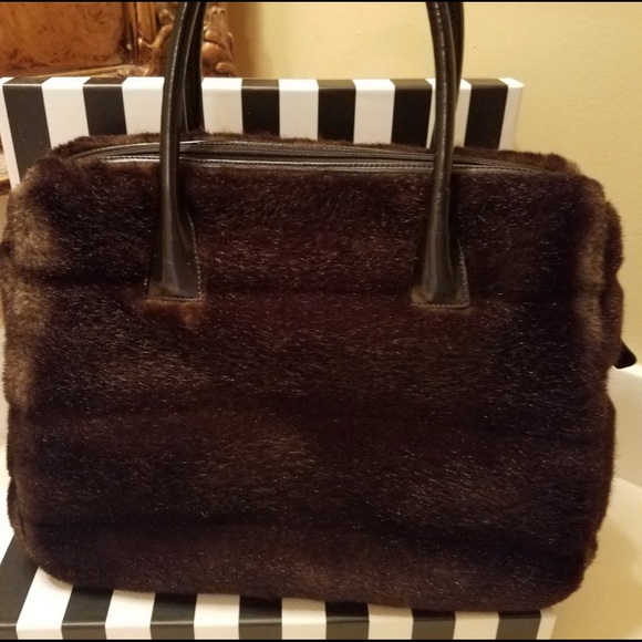 BCBGMaxAzria Brown & Black Faux Fur Purse - Picture 2 of 16